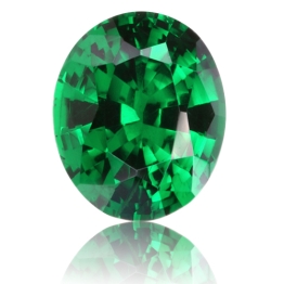 Tsavorite,Oval 1.06-Carat