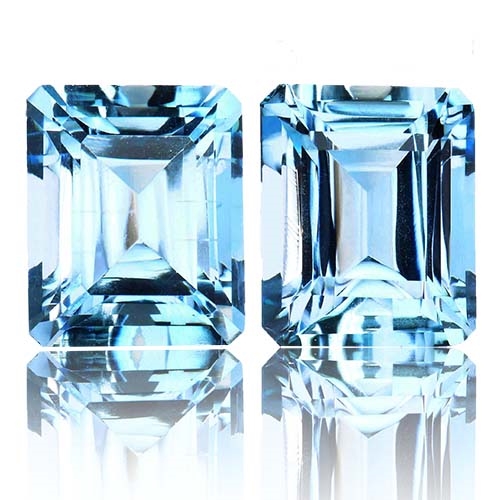 Aquamarine,Matched Pairs 3.04-Carat