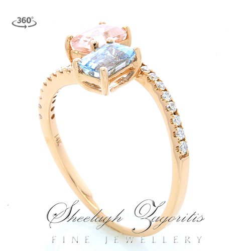 MORGANITE 8 x 4 MM EMERALD CUT SOFT PEACH COLOR ALL NATURAL VVS MORGANITE 8 x 4 MM EMERALD CUT SOFT PEACH COLOR ALL NATURAL VVS