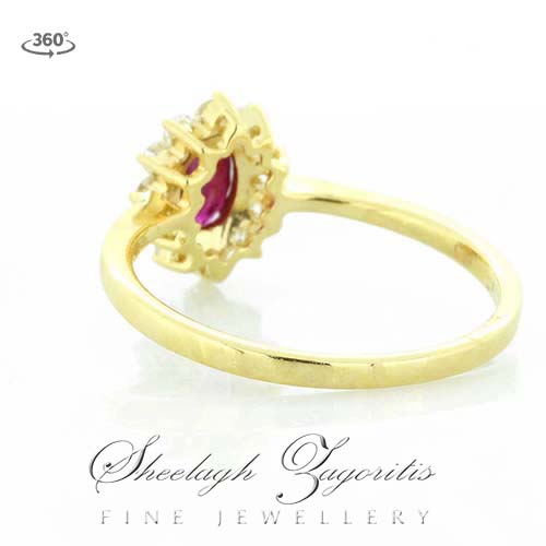 Ruby And Diamond Halo Ring Rare Gemstone Company