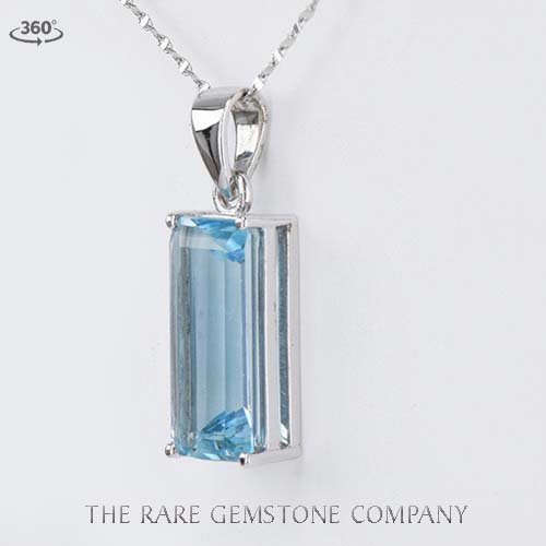 Emerald cut aquamarine pendant on sale