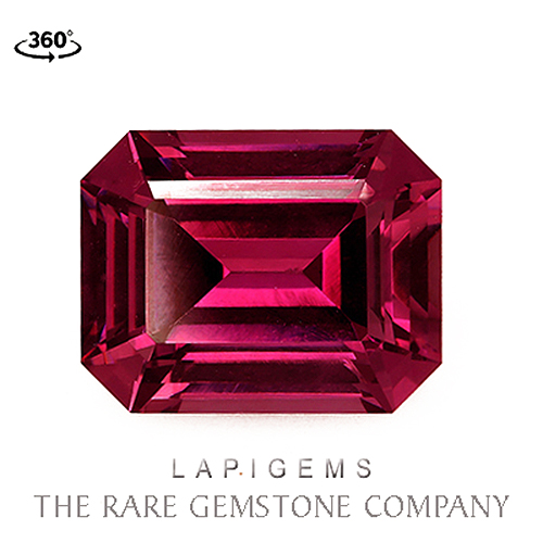 Rhodolite Garnet Emerald Cut 3.02 Carat Rare Gemstone Company